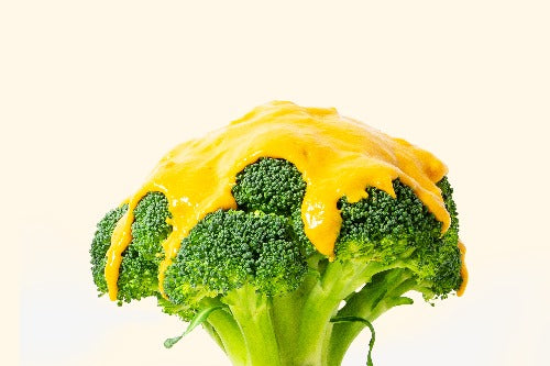 plant-based dairy free Cashew Cheesy Sauce on broccoli